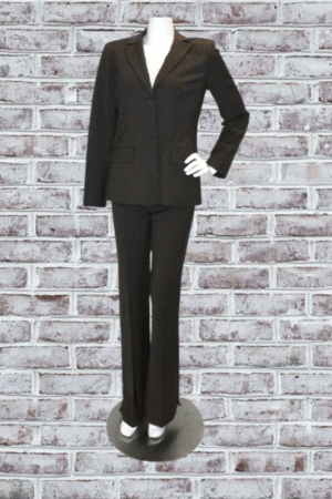 BCBG MaxAzria 2-PC Brown Pinstripe Pant Suit - NEW - Size 4/6