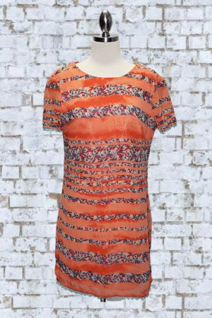 B. Darlin Peach Stripe Dress - Size 7/8 - Juniors