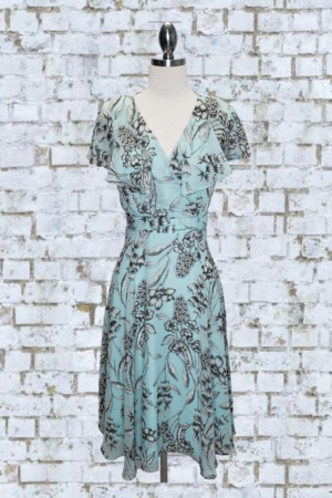 Jessica Howard Mint Green Flutter Flower Dress - Petite - Size 4