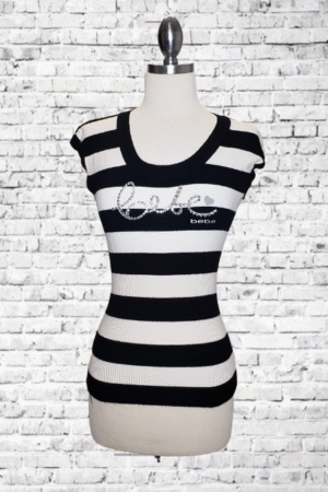 2b Bebe Stripe Top - Size Medium