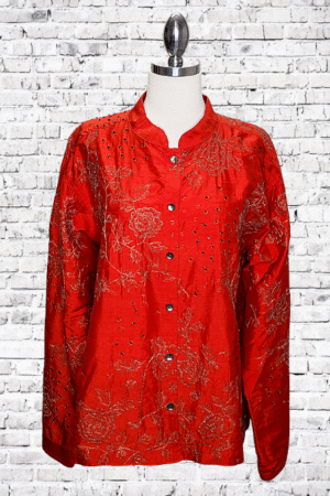 Chico's Design Ornamental Oriental Top - Size X-Large