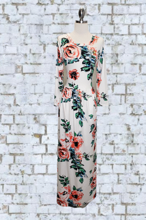 Gabrebi Qin Yi Fu Shi Floral Dress - NEW - Size X-Large
