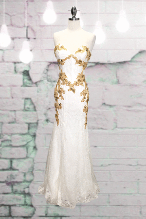 Let's Fashion Strapless Gown - Size Small