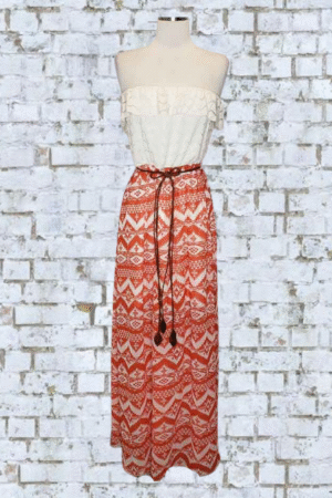 Finesse Strapless Belted Dress  - Size Large - 2-PC.
