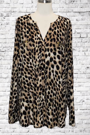 INC International Concepts Animal Print Top - Size 3X - Plus