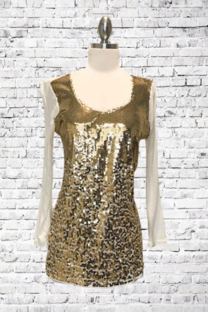 V Cristina Sequin Top - Size Medium
