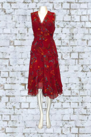 Context Red Floral 2-Piece Top & Skirt Set – Petite (14P Top / 12P Skirt)