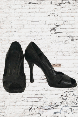 Boss - Hugo Boss - 100 Nero Stampato Leather Sole Heel - Size 37 / 7