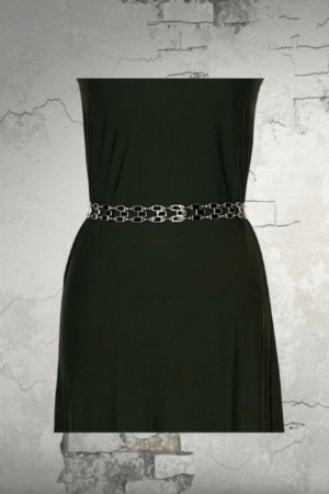Belt -Black & Metal - Size Large