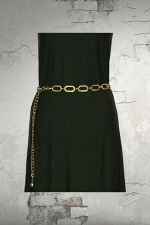 Belt - Gold/Light Aqua - Size Large