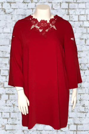 Alfani Red Lace Detail Shift Dress – NWT – Size 18
