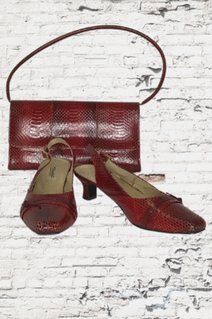 Usala Heels & Matching Handbag - 2-PC. Set - Size 40/US 9