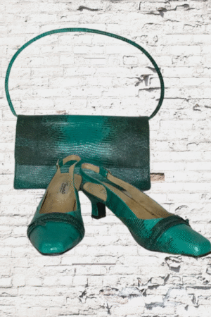 Usala Heels & Matching Handbag - 2-PC. Set - Size 40/US 9