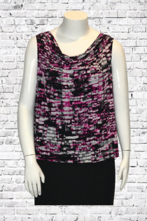Calvin Klein Pink & Black Cowl Neck Tank Top – Size XL