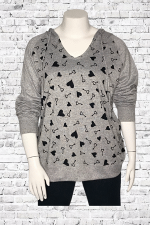 Key Heart Hooded Top - Size 3X