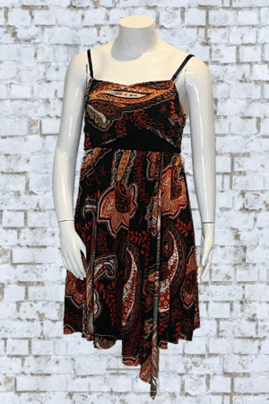 Baby Phat Jean Co. Paisley Scarf Hem Midi Dress Multicolor Sleeveless Size 3X