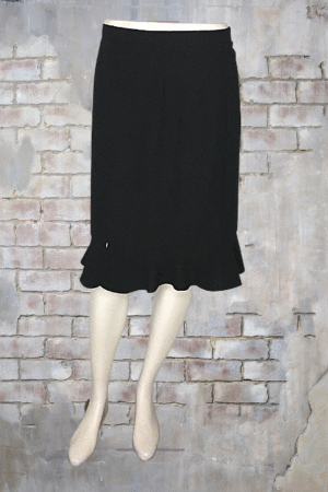 Black Ruffle Bottom Skirt - Petite - Size 8