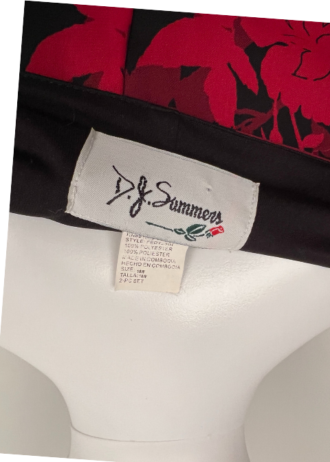 D.J. Summers Black & Red Floral 2-Piece Maxi Dress Set – Plus Size 18W - Image 3