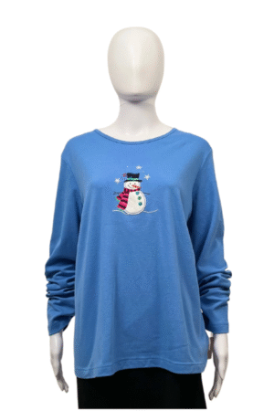 Croft & Barrow Woman Snowman Graphic Top – NWT – Size 1X 