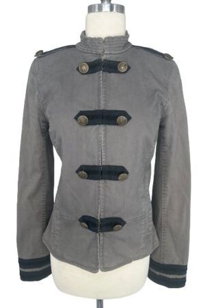 Juicy Couture Military Style Jacket Grey Size Petite XS