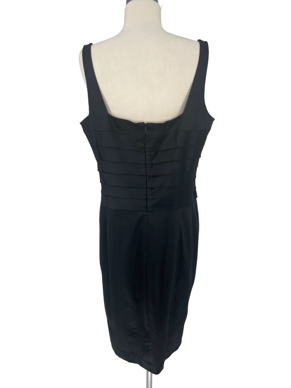 Jones New York Layered Tank Midi Dress Black Straight Neck Size 16 - Image 2
