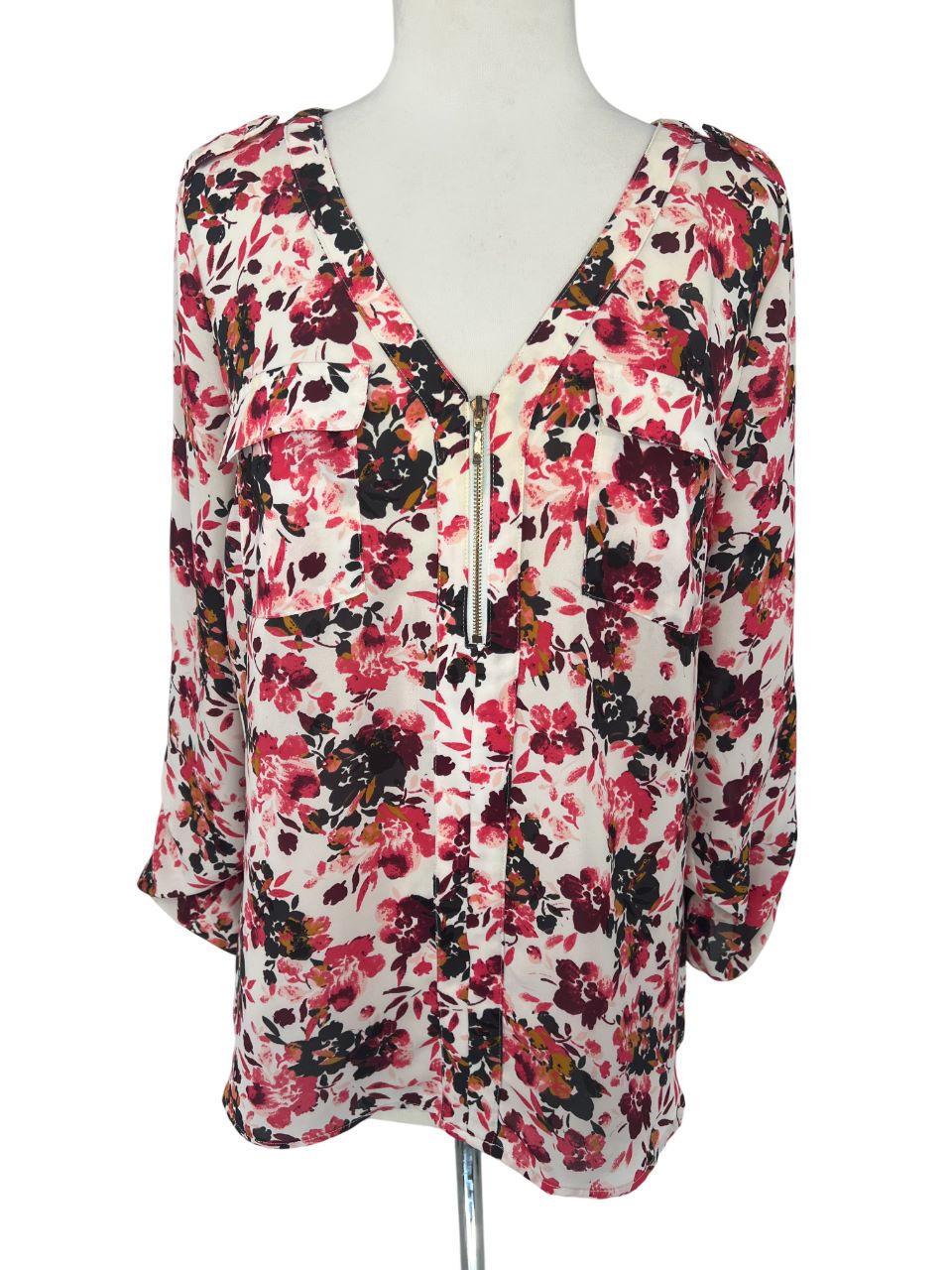 Candies Floral Blouse Top Size Large
