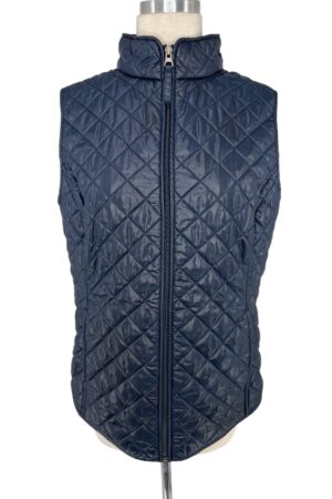 Van Heusen Navy Quilted Zip-Up Vest Size Medium