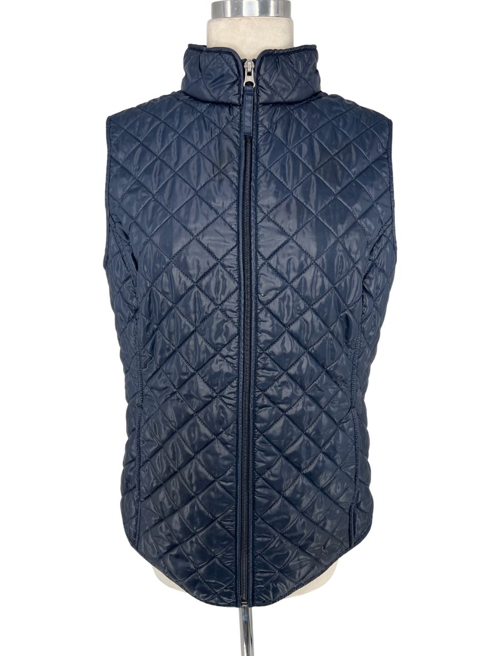 Van Heusen Navy Quilted Zip-Up Vest Size Medium