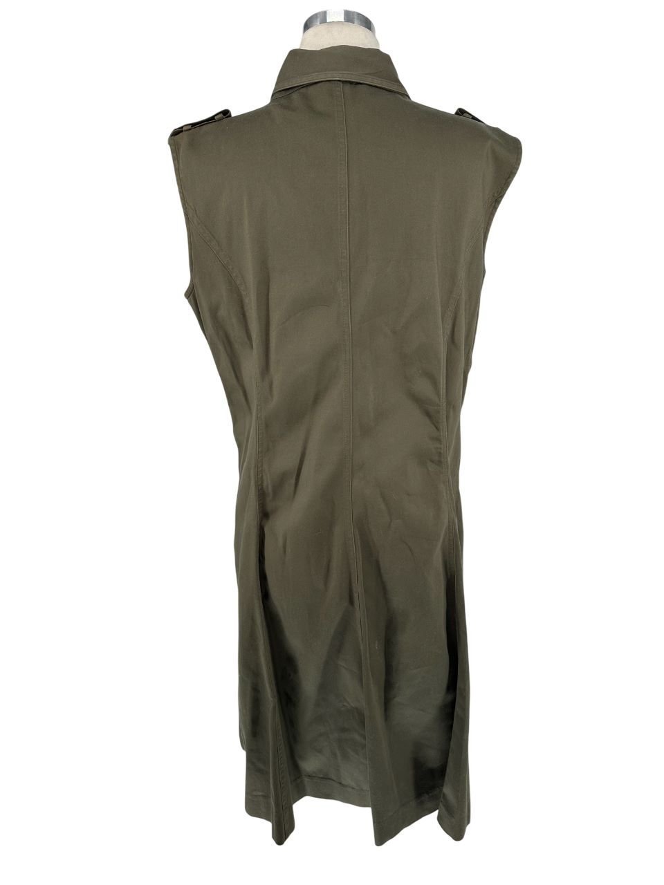 Calvin Klein Sleeveless Utility Midi Dress – Forest Green – Size 14 - Image 2