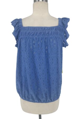 Per Seption Concepts Light Blue Eyelet Blouse – NWT – Size XL 