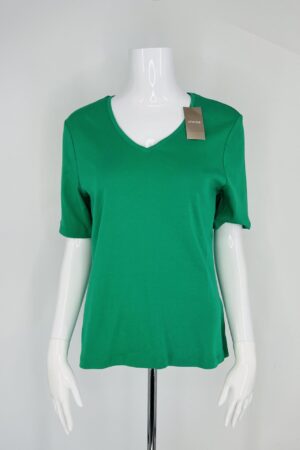 Chico’s Gemma Green V-Neck Top – NEW Size M