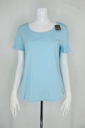 Chico’s Blue Scoop Neck Top – NEW Size M