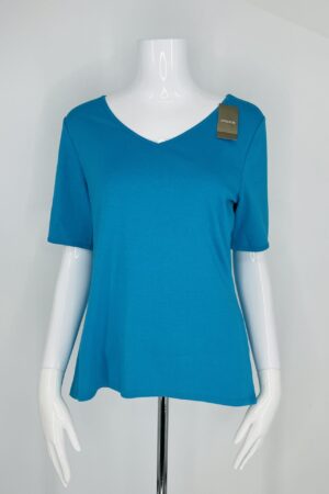 Chico’s Blue V-Neck Top – NEW Size M