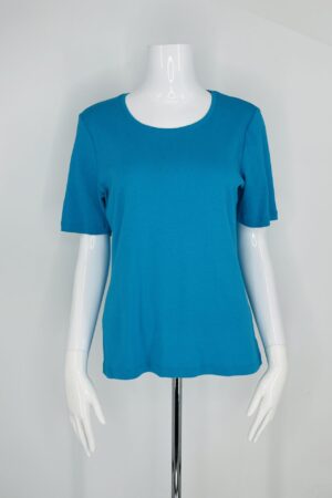 Chico’s Blue Scoop Neck Top – Size M