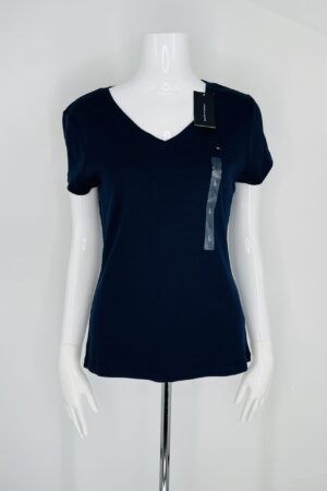 Tommy Hilfiger Navy V-Neck Top – NEW Size L