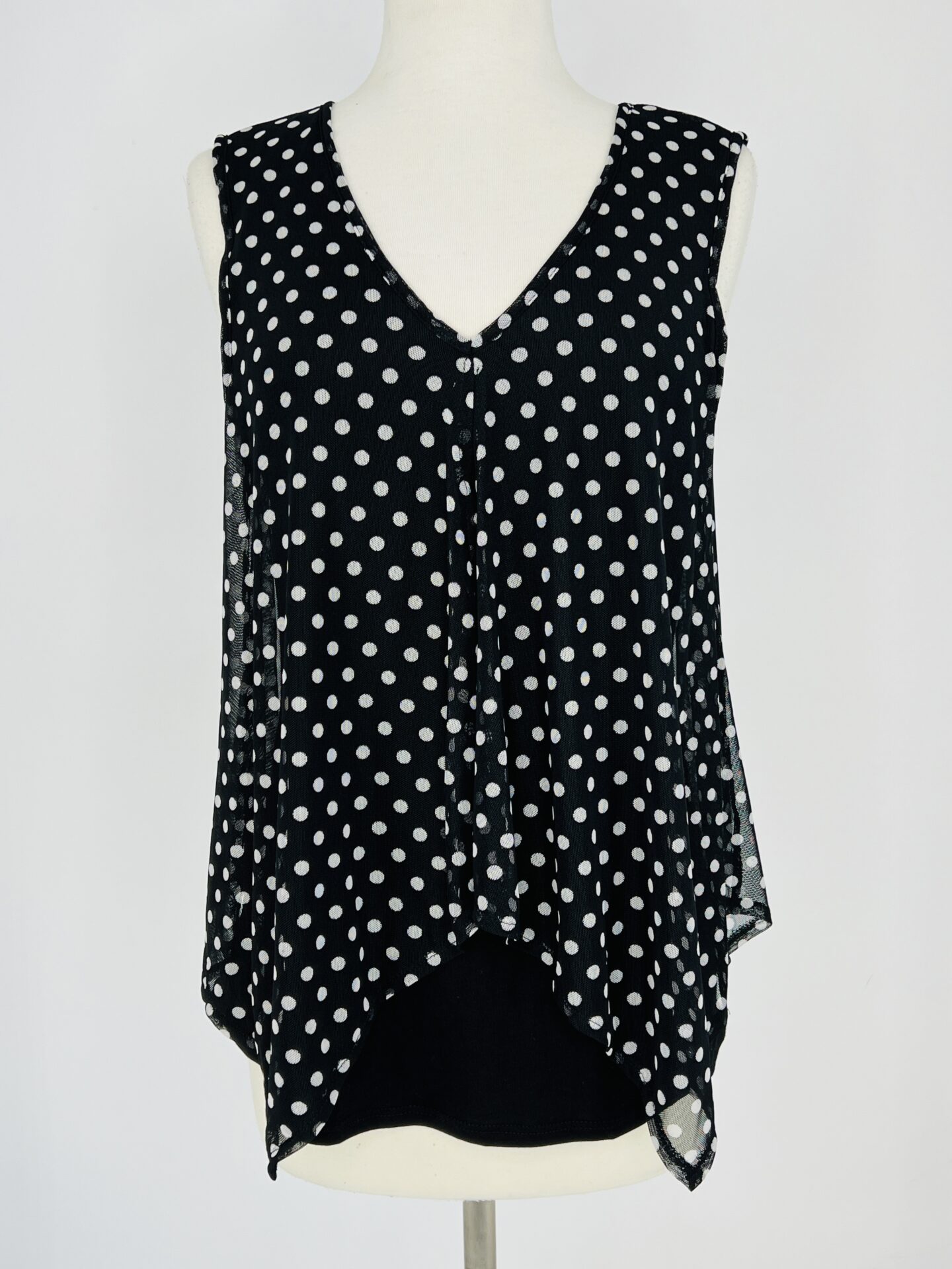 Green Envelope Sleeveless Polka Dot Top – Size S - NEW