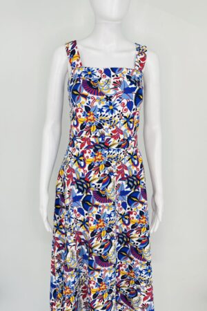 Jude Connally Women’s Sleeveless A-Line Dress – Multicolor- Print -Size large