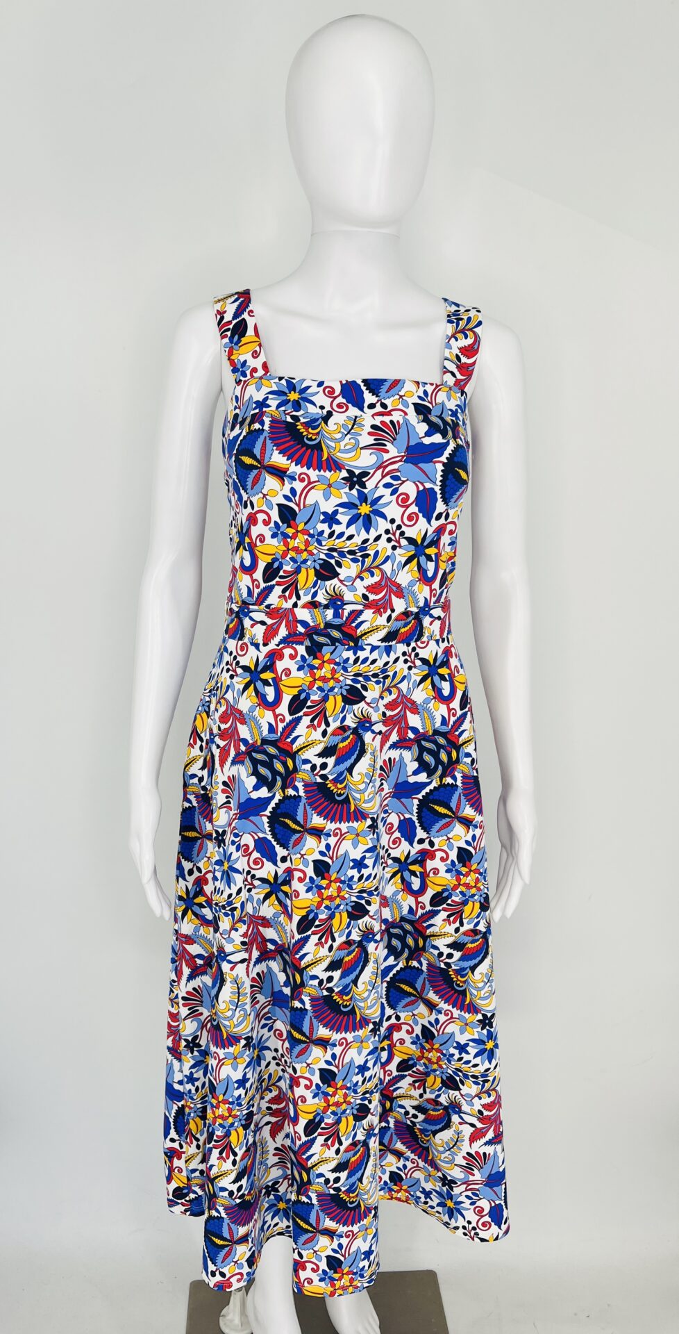 Jude Connally Women’s Sleeveless A-Line Dress – Multicolor- Print -Size large
