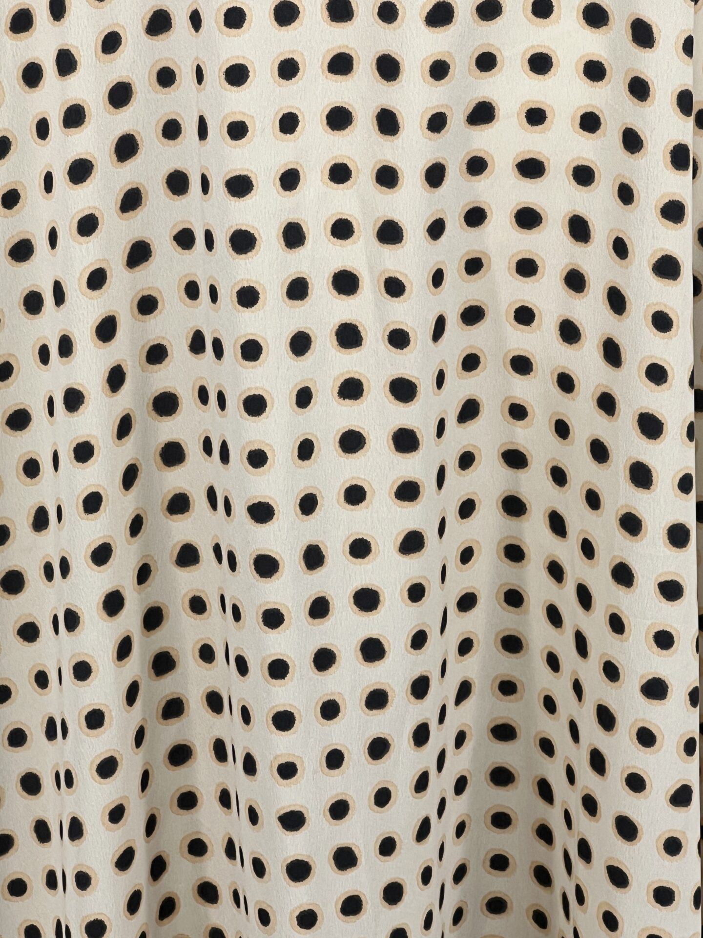 Donna Karan Sleeveless Polka Dot Asymmetrical Dress – Ivory/Black – Size L - Image 3