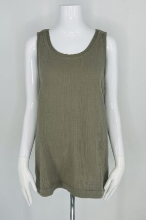 Soft Surroundings Beach Bound Gauze Tank Top – Olive Green – Size M NEW