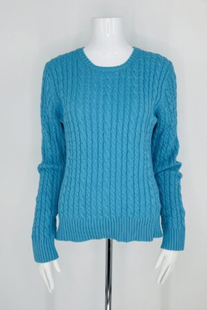 GAP Women’s Cable Knit Sweater Blue Pullover Knit Top Size L