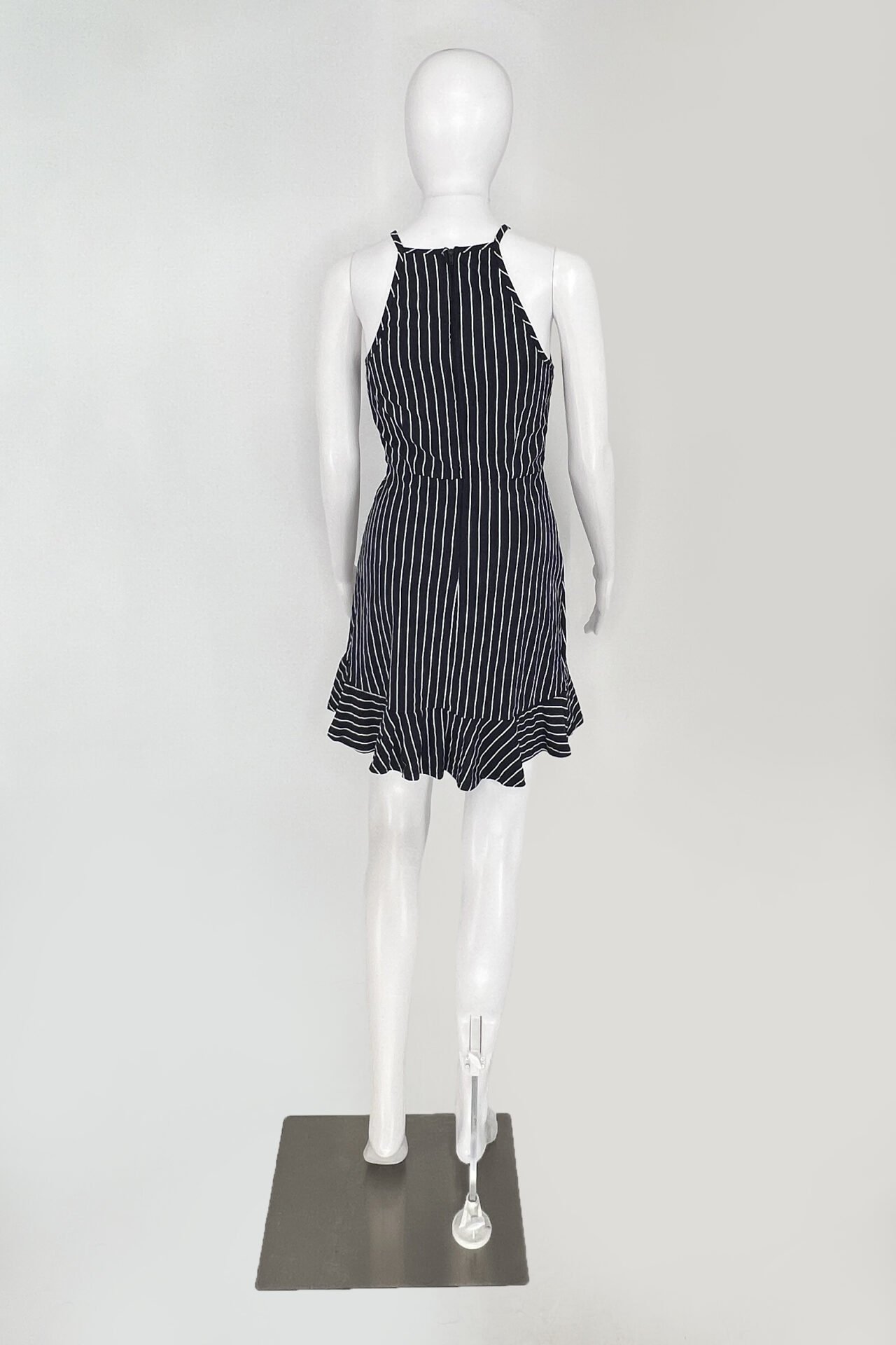 Speechless Pinstripe Halter Mini Dress – Navy & White – Size S - Image 2