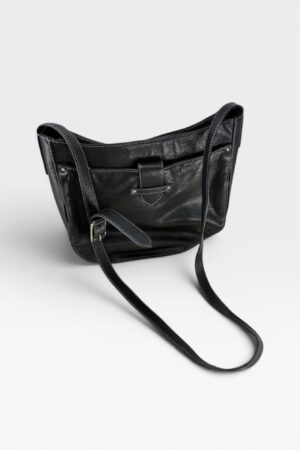 Frye Black Leather Shoulder Hobo Bag Adjustable Strap Slouchy Purse