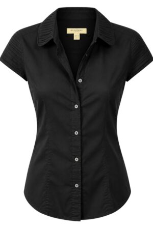 Burberry London Black Cotton Blouse  Sz 12